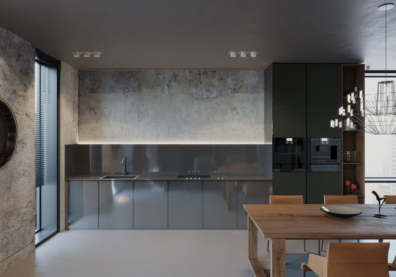 Мрачный, но уютный интерьер