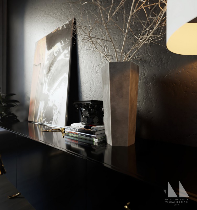 Дизайн-проект квартиры, оформленной в темных тонах