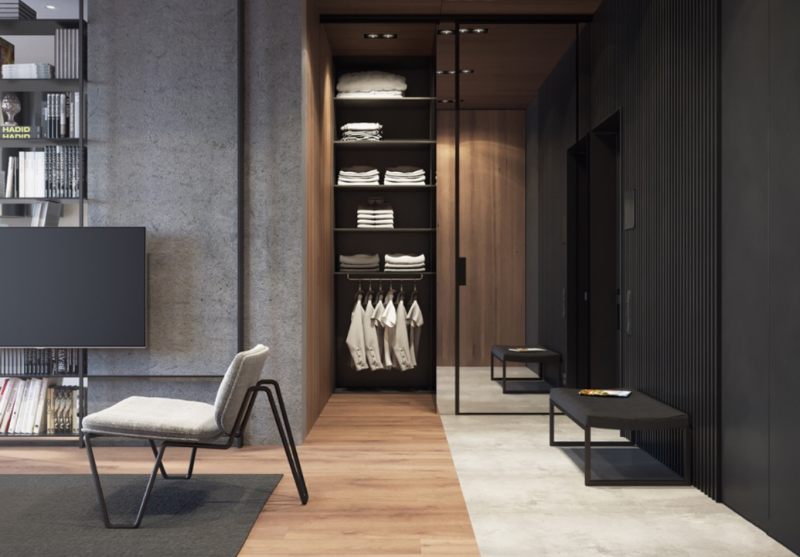 Использование традиционной восточной красной и черной гаммы в сочетании с прохладным серым Использование традиционной восточной красной и черной гаммы в сочетании с прохладным серым