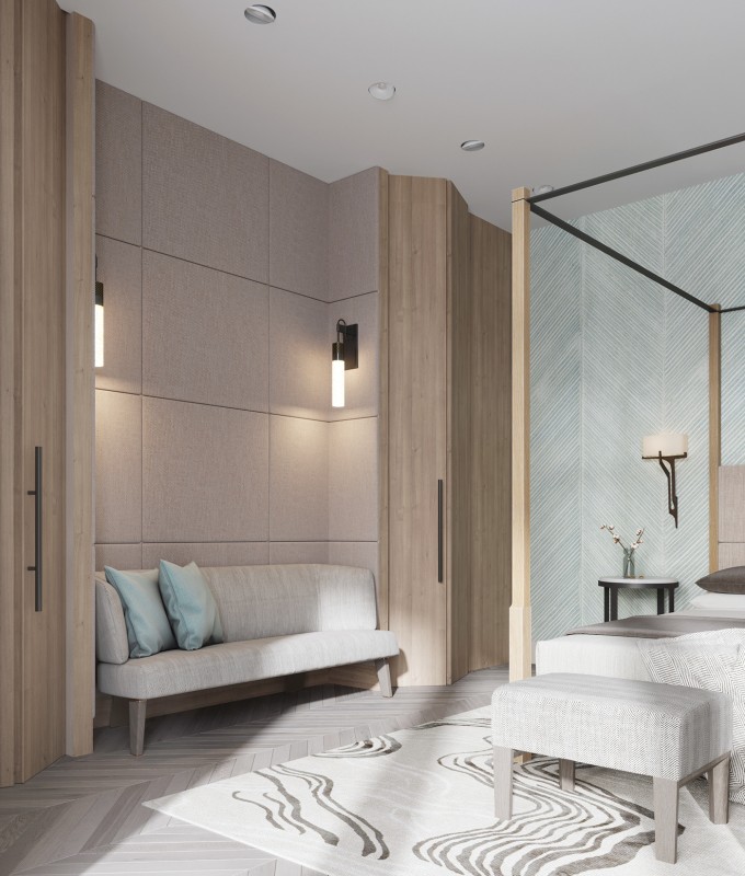 Просторные апартаменты, оформленные в пастельных тонах