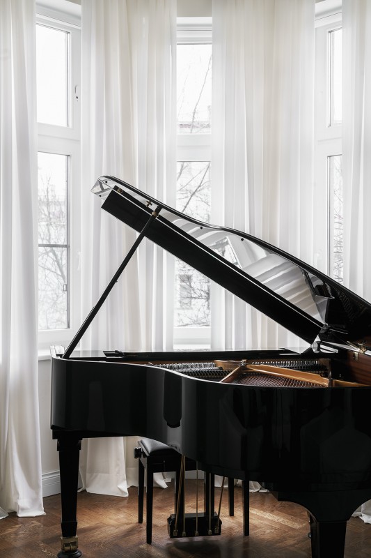 Интерьер в черно-белом цвете Интерьер в черно-белом цвете