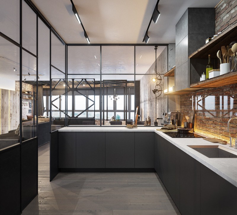 Квартира, оформленная в индустриальном стиле