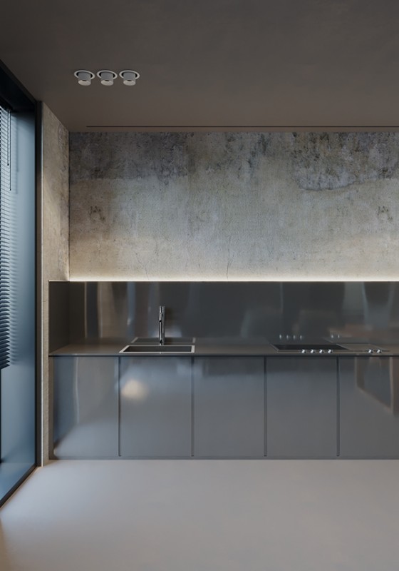 Мрачный, но уютный интерьер