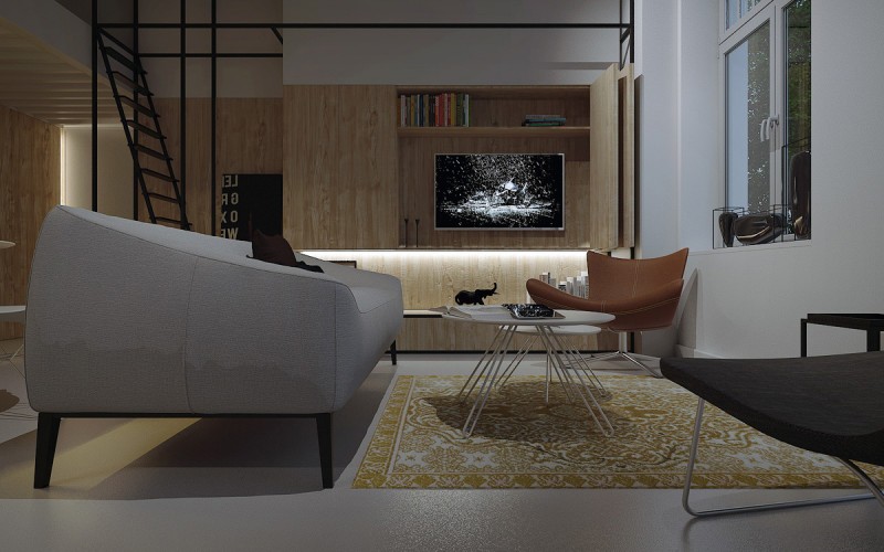 Современные и функциональные двухуровневые апартаменты в Кракове