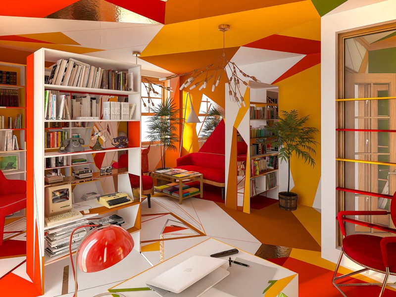 Интерьер дома в Софии, Болгария, вдохновленный работами импрессионистов XIX века Интерьер дома в Софии, Болгария, вдохновленный работами импрессионистов XIX века