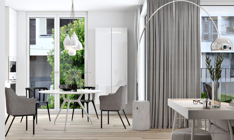 Интерьер уютных апартаментов в Штутгарте с голубыми акцентами