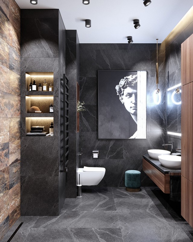 Неоклассический интерьер с акцентами кобальтового и изумрудного цветов