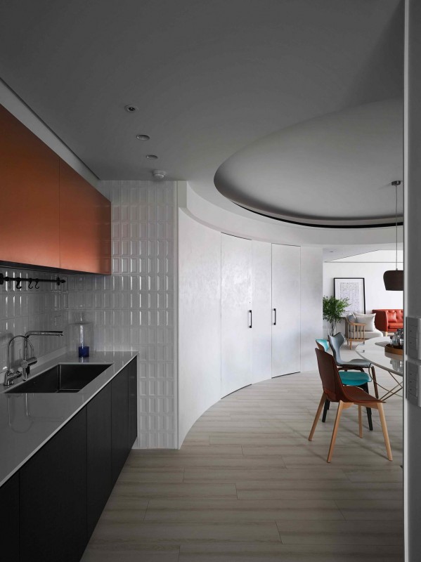 Яркие акценты в интерьере квартиры в Шанхае