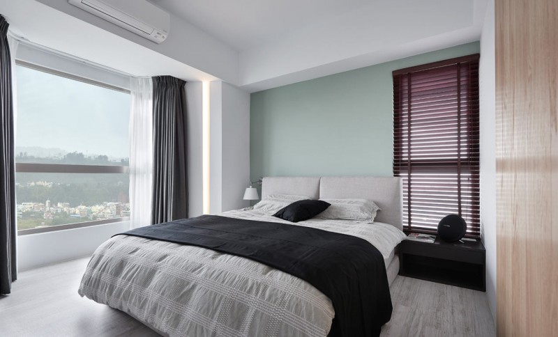 Монохромный интерьер квартиры в Тайчжуне, Тайвань