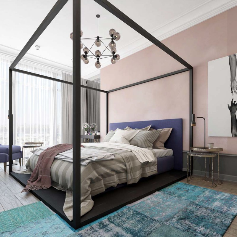 Нейтральный фон в сочетании с яркой цветовой гаммой