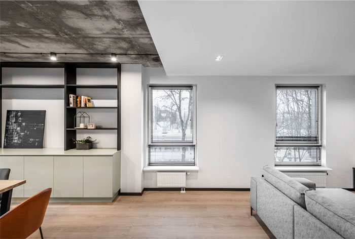 Интерьер квартиры в Вильнюсе с элементами промышленного стиля Интерьер квартиры в Вильнюсе с элементами промышленного стиля