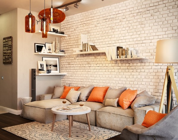 Интерьер с невероятно теплыми оранжевыми акцентами