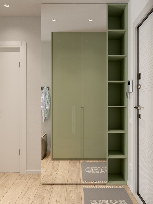 Небольшая квартира, оформленная в теплых тонах