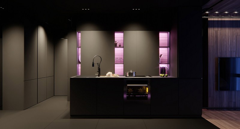 Интерьер в темных тонах Интерьер в темных тонах