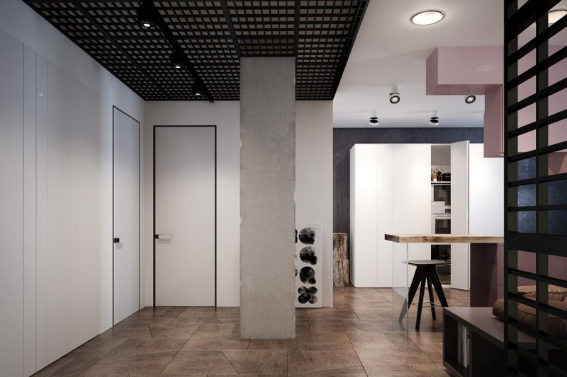 Минималистичный интерьер с сочетанием различных фактур и цветов