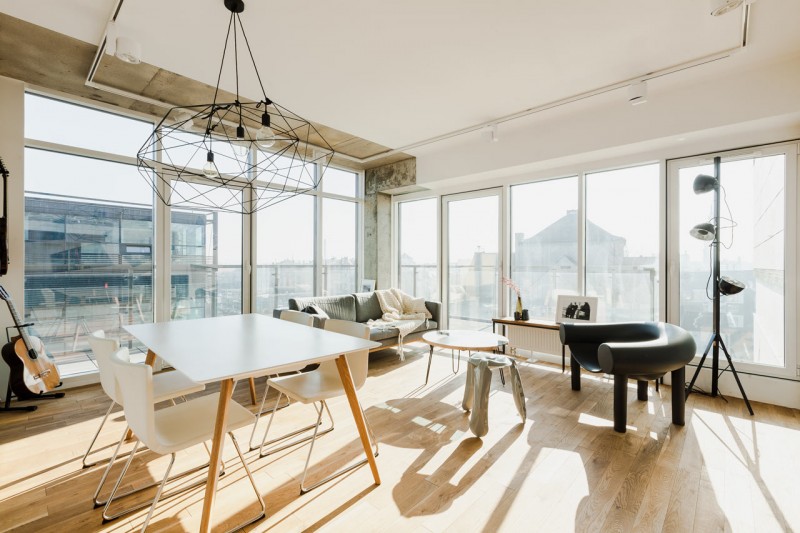 Интерьер пентхауса в Познани, Польша