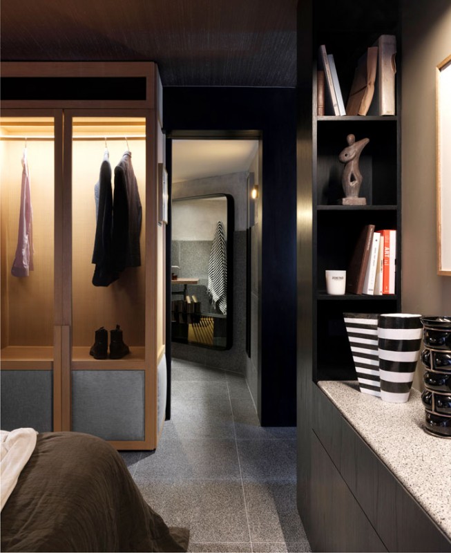 Темные оттенки в интерьере квартиры в Сиднее Темные оттенки в интерьере квартиры в Сиднее