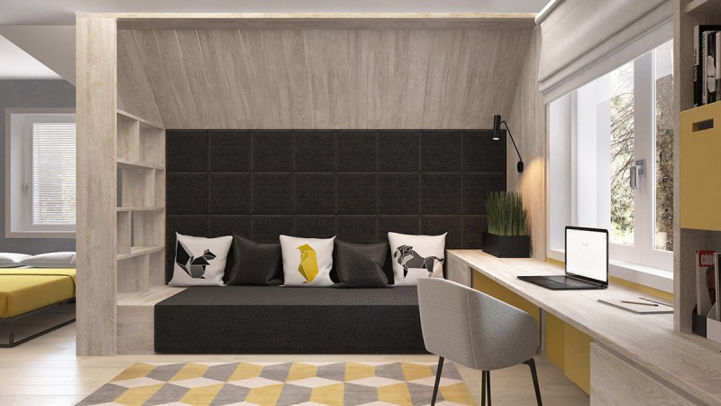 Интерьер с желто-зелеными акцентами