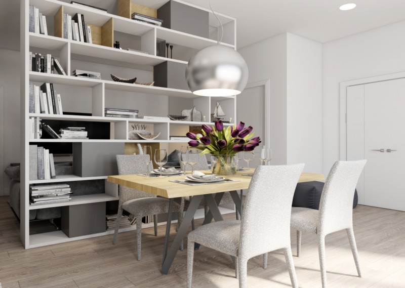 Интерьер пентхауса в серых тонах