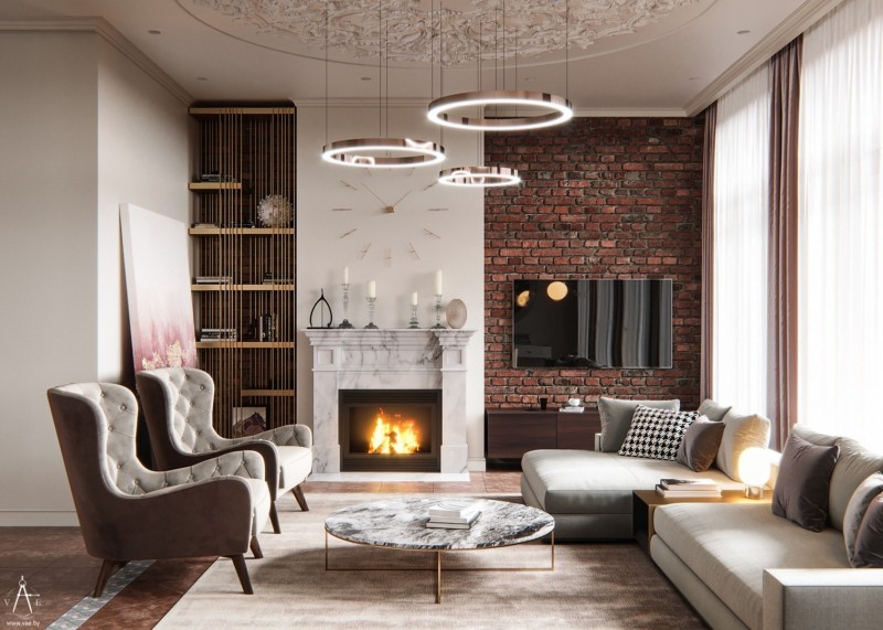 Интерьер просторного коттеджа в городе Гродно Интерьер просторного коттеджа в городе Гродно