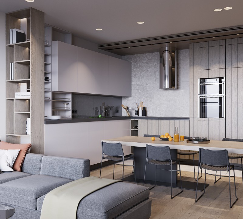 Спокойный шик и элегантная прохлада: интерьер гостиной