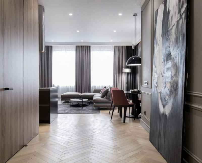 Интерьер современной квартиры в минималистичном  стиле