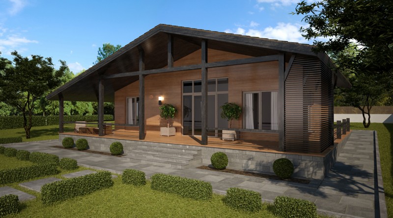 Проект загородного деревянного дома