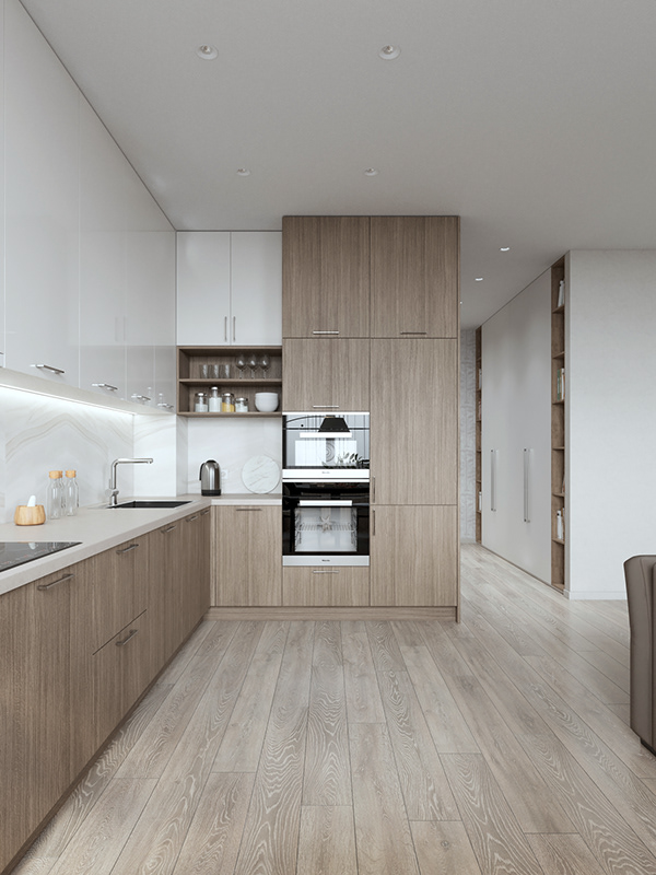 Современный интерьер – квартира в теплых тонах