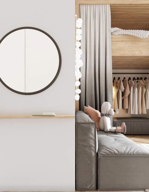 Умеренно аскетичное пространство для молодой семьи с двумя детьми Умеренно аскетичное пространство для молодой семьи с двумя детьми