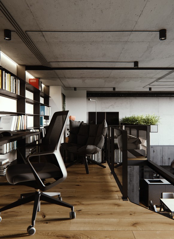 Двухуровневая квартира в индустриальном стиле