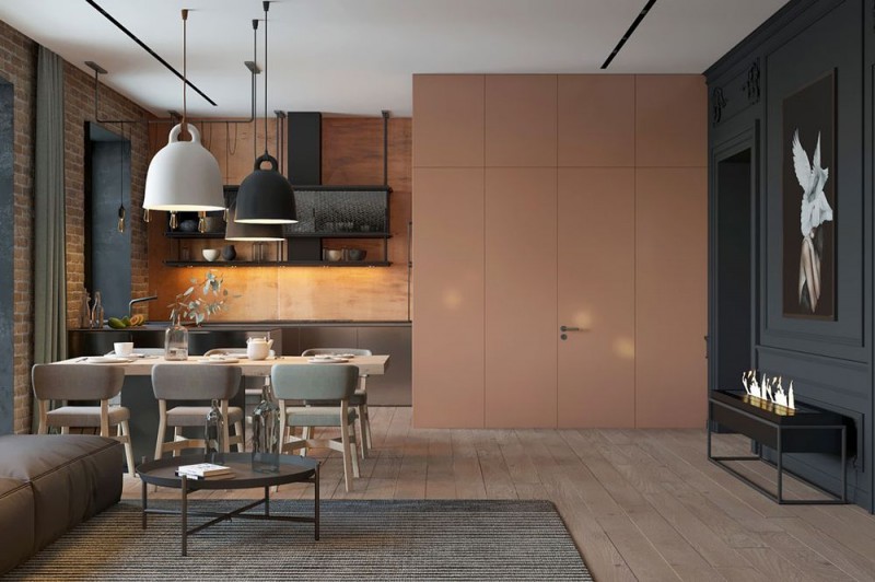 Эклектичный стиль с элементами классики и лофт