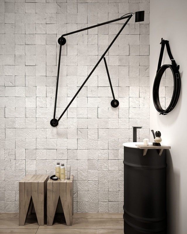 Минималистичный интерьер с сочетанием различных фактур и цветов