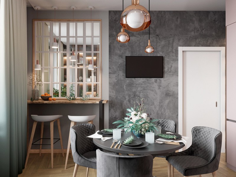 Интерьер в скандинавском стиле, наполненный живой зеленью Интерьер в скандинавском стиле, наполненный живой зеленью