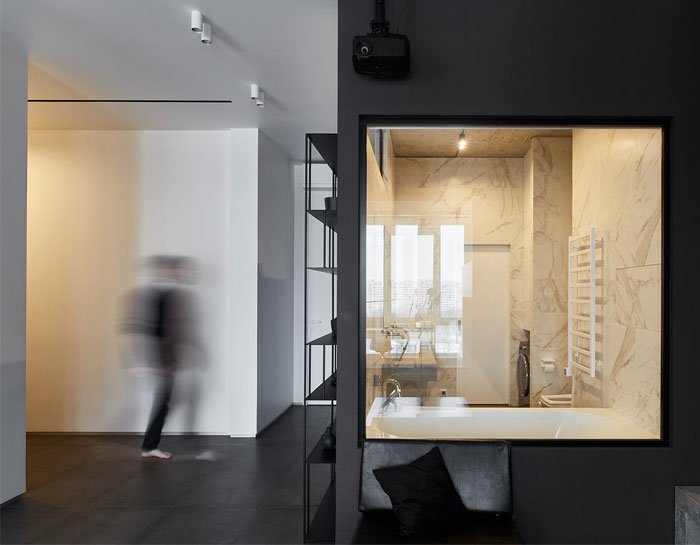 Контрастный интерьер стильных апартаментов