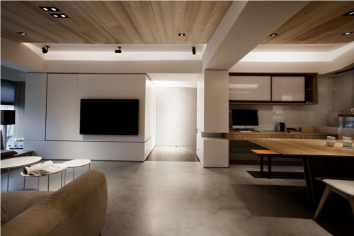 Многофункциональный интерьер апартаментов в Тайбэе