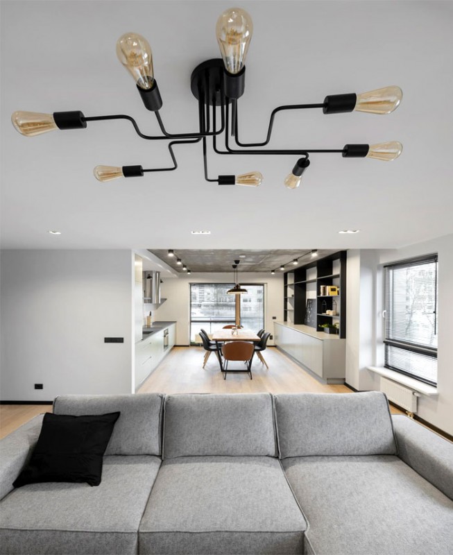 Интерьер квартиры в Вильнюсе с элементами промышленного стиля Интерьер квартиры в Вильнюсе с элементами промышленного стиля