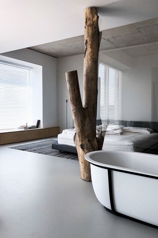 Легкий и спокойный интерьер в индустриальном стиле