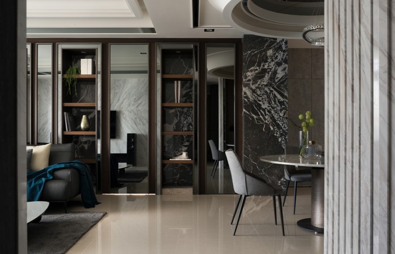 Спокойная и сдержанная атмосфера квартиры в городе Тайчжун, Тайвань