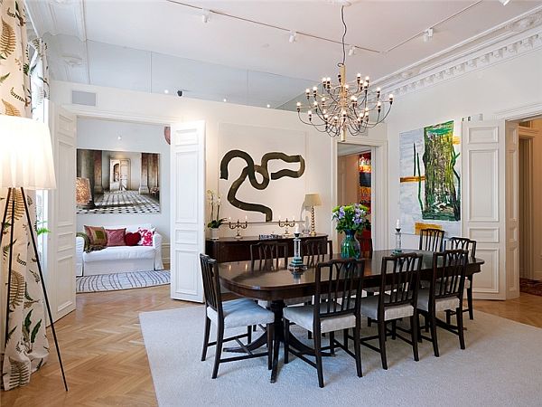 Квартира в классическом стиле и с оригинальными элементами декора в Швеции