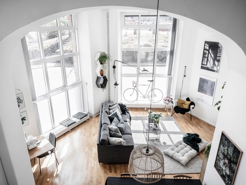 Однокомнатная квартира с мансардой в Швеции Однокомнатная квартира с мансардой в Швеции