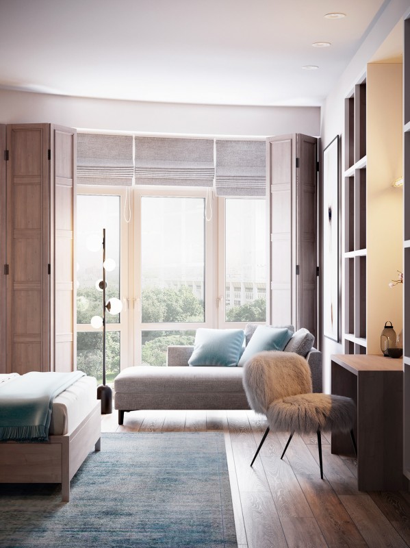 Просторные апартаменты, оформленные в пастельных тонах