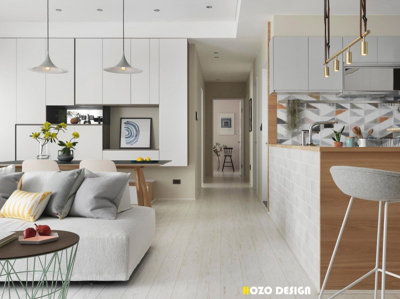 Баланс светлого и темного, нейтрального и цветного, роскоши и простоты в тайваньских апартаментах Баланс светлого и темного, нейтрального и цветного, роскоши и простоты в тайваньских апартаментах