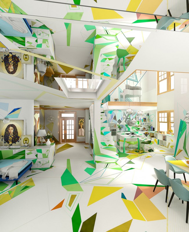 Интерьер дома в Софии, Болгария, вдохновленный работами импрессионистов XIX века Интерьер дома в Софии, Болгария, вдохновленный работами импрессионистов XIX века