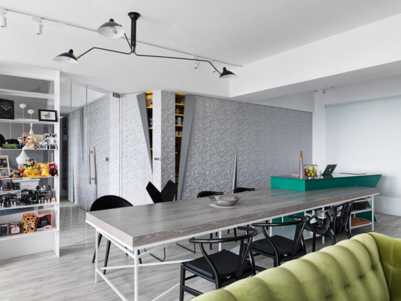 Яркие детали в интерьере апартаментов в Тайбэе