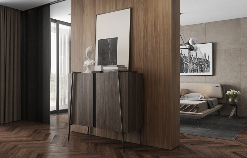 Стильный дизайн интерьера с темными акцентами Стильный дизайн интерьера с темными акцентами