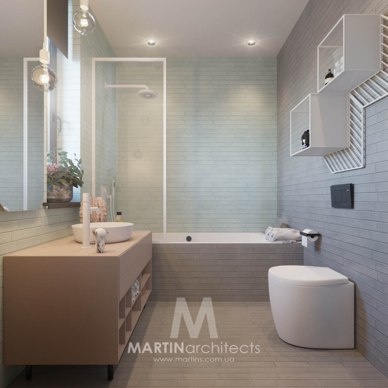 Апартаменты, оформленные в успокаивающей цветовой палитре