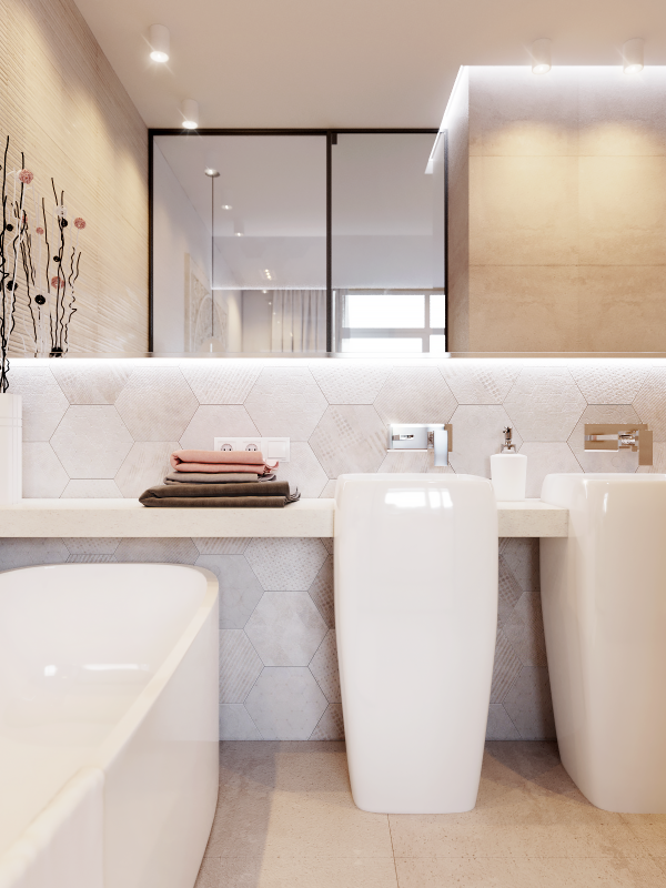 Практичная и функциональная квартира в розово-белых тонах