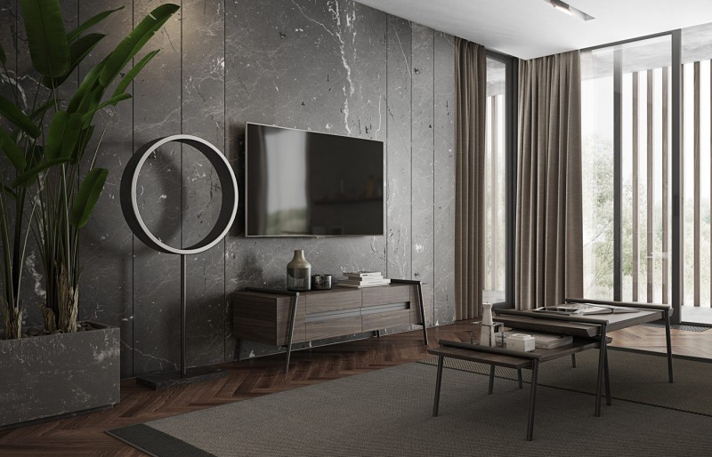 Стильный дизайн интерьера с темными акцентами Стильный дизайн интерьера с темными акцентами