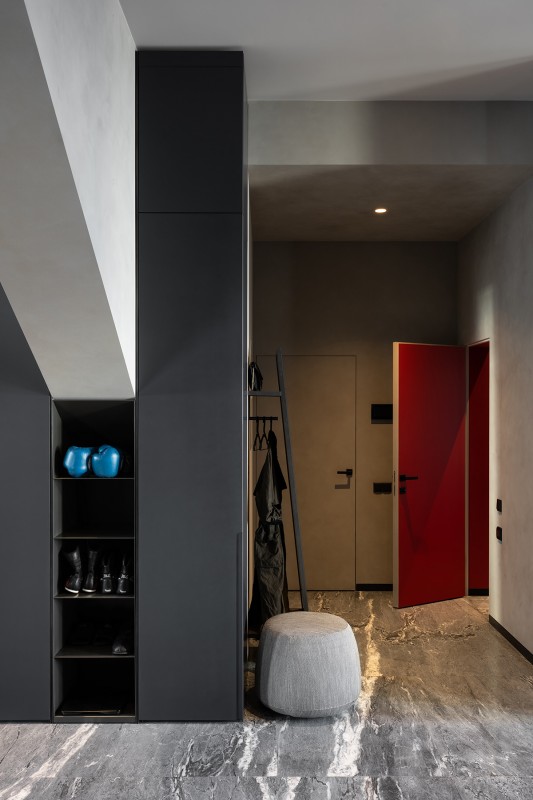 Двухуровневый пентхаус в стиле "брутализм" Двухуровневый пентхаус в стиле "брутализм"