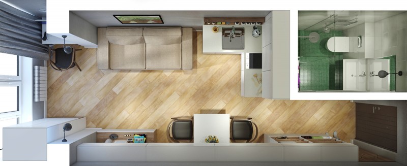 Интерьер квартиры-студии